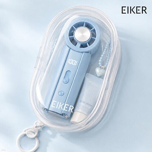 EIKER 초소형 터보 쿨링팬 손선풍기 강풍 휴대용 핸디팬 3000mAh 파우치 세트