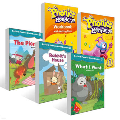 [레벨맞춤 리딩 세트] Phonics Monster 1 3/E SB WB + Oxford Phonics World Readers 1단계 (총 5권)