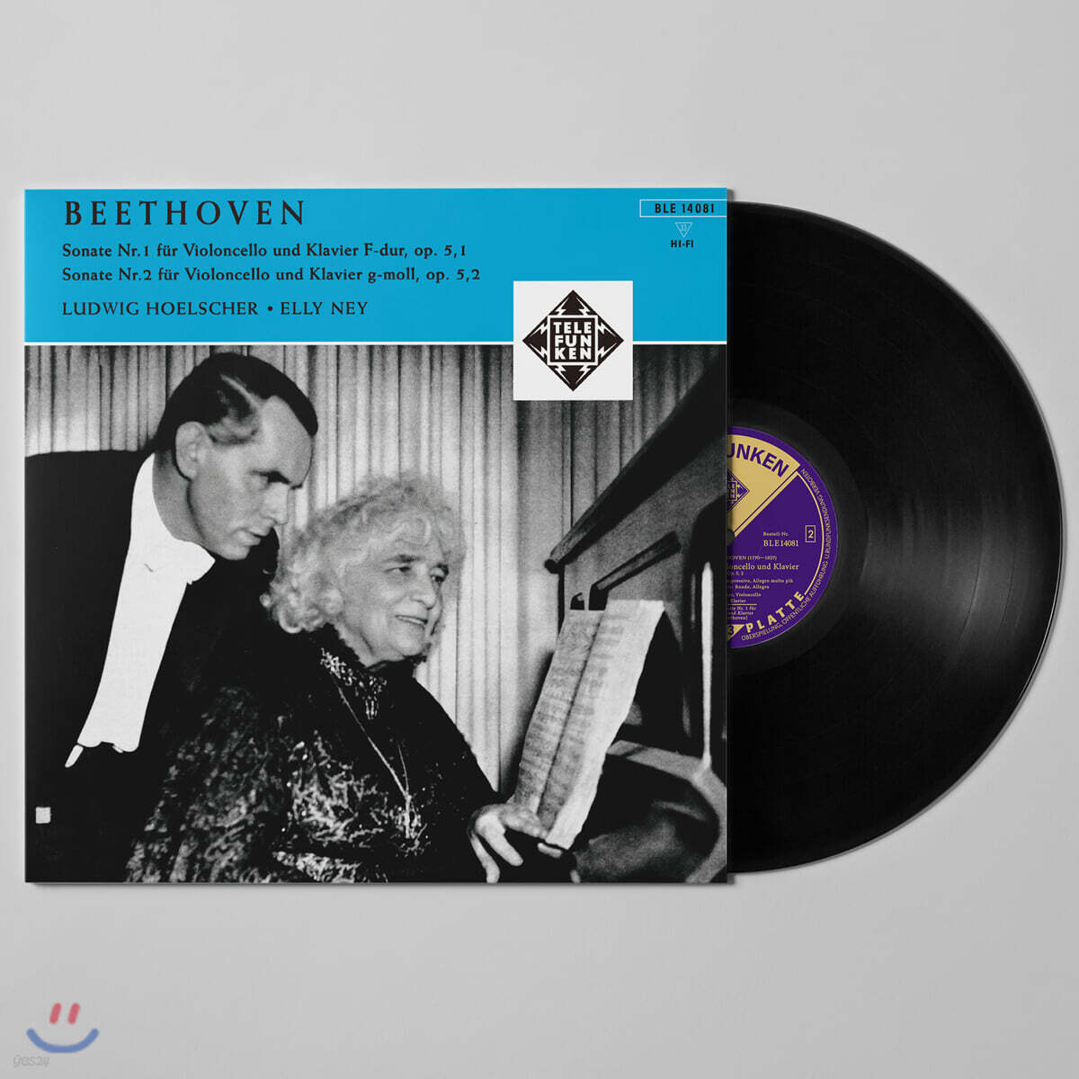 Ludwig Hoelscher / Elly Ney 베토벤: 첼로를 위한 작품 1집 - 루드비히 휄셔 / 엘리 나이 [LP]