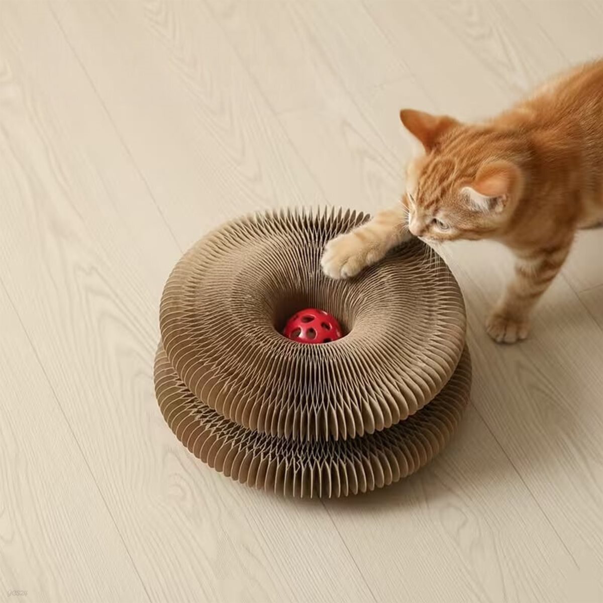 고양이 아코디언 스크래쳐 매직볼 고양이 장난감 원형 스크레쳐 스크래처 스크레처 분리불안 스트레스해소