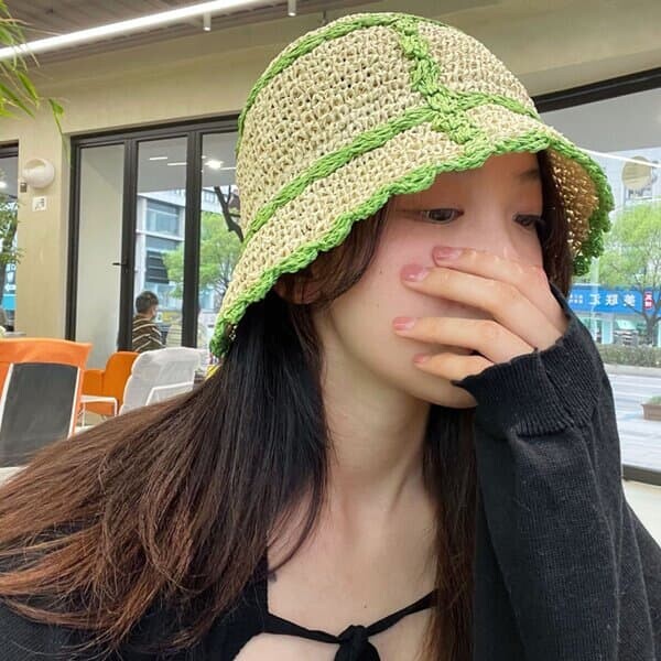 라탄 벙거지모자 여름 버킷햇 여성 여행 휴양지 밀짚 보넷