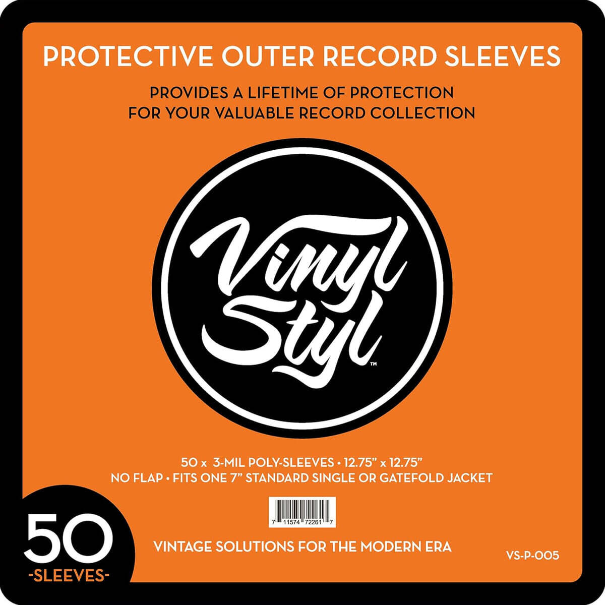 12인치 LP 전용 외부 보호 슬리브 50장 (Vinyl Styl® VS-P-005 12 Inch Outer Record Sleeves - Open Top - 50 Count)