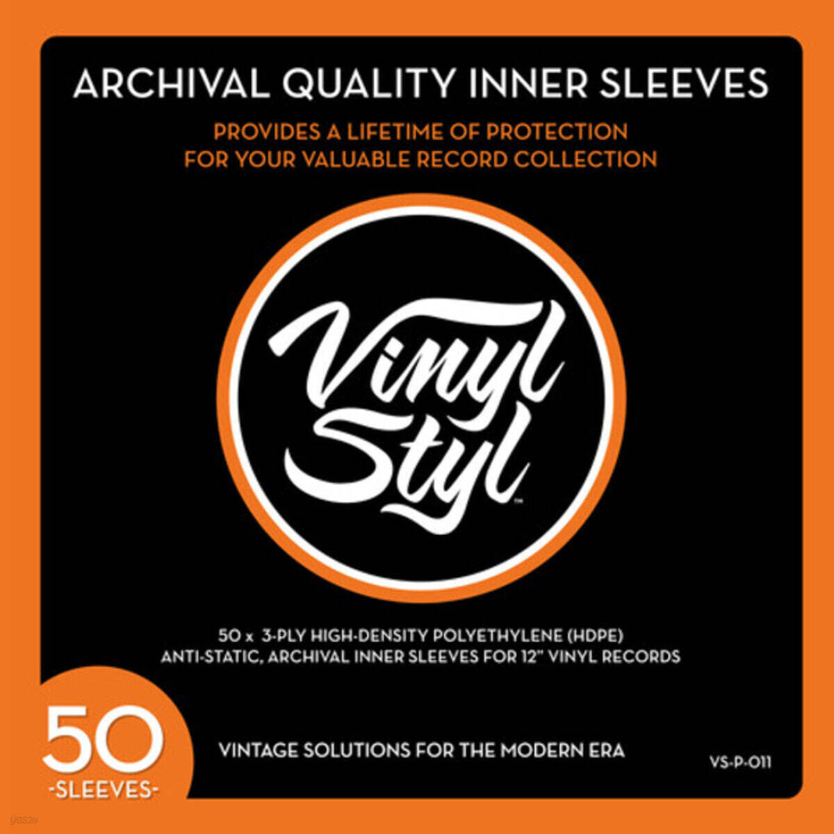 12인치 LP 전용 이너 슬리브 50장 (Vinyl Styl® VS-P-011 12 Inch Archival Inner Record Sleeves - HDPE - 50 Count)