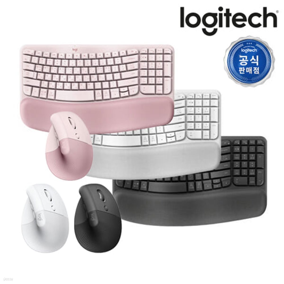 [로지텍코리아] 인체공학 무선 블루투스 키보드+마우스 (Wave Keys Combo)