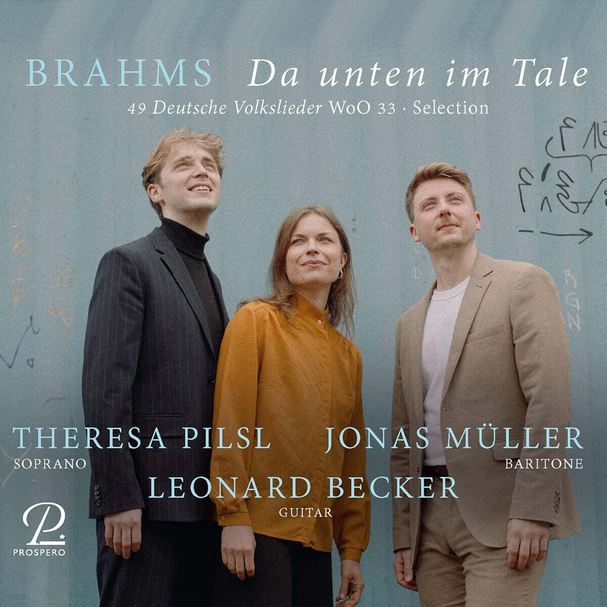 Leonard Becker / Theresa Pilsl / Jonas Muller 브람스: 저 아래 골짜기에서 - 49 독일 민속가곡집 WoO33 (Brahms: 49 German Folksongs For Soprano, Baritone And Guitar)