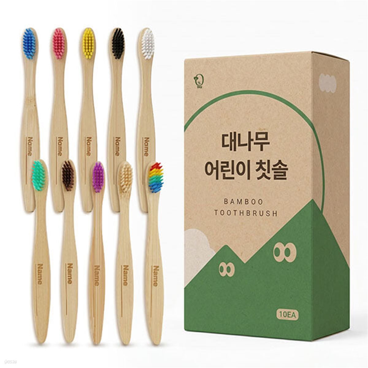 [영퍼센트] 대나무 어린이 칫솔 10P (KIT10/천연소재/초극세모)