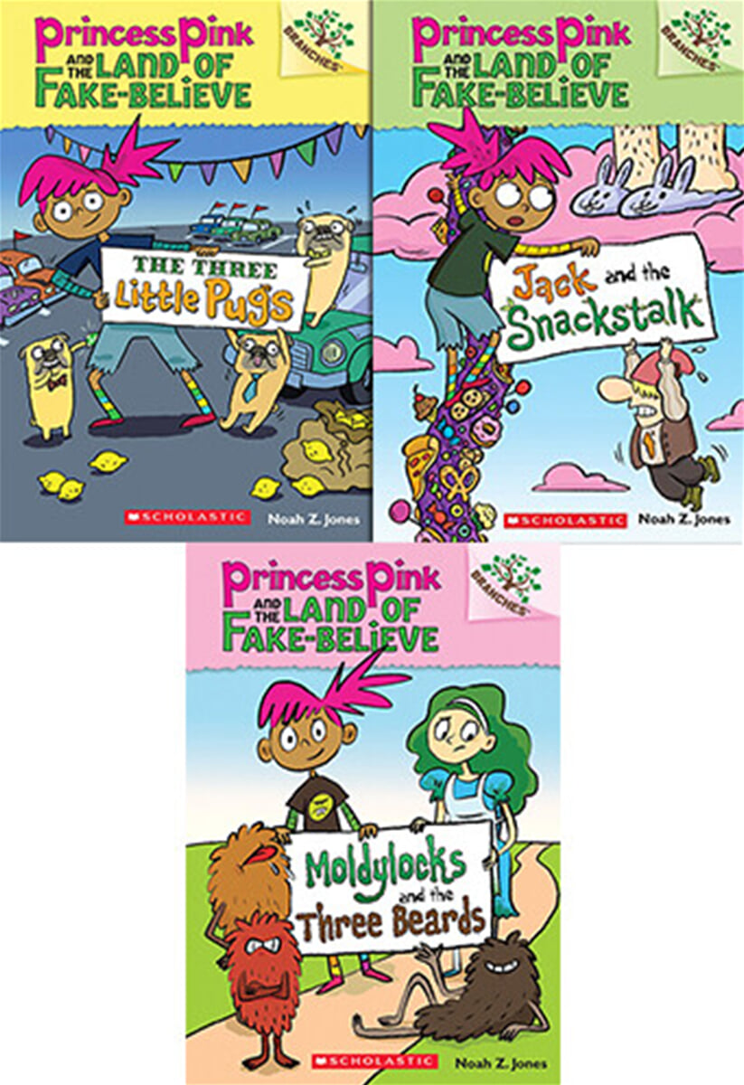 Princess Pink and the Land of Fake-Believe 페이퍼백 3종 세트 (A Branches Book)
