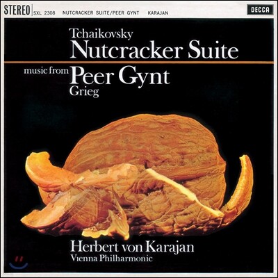 Herbert von Karajan,Wiener Philharmoniker,Edvard Hagerup Grieg,Ilyich Tchaikovsky — Herbert von Karajan 차이코프스키: 호두까기 인형 모음곡 (Tchaikovsky: Nutcracker Suite / Grieg: Peer Gynt) 앨범 커버