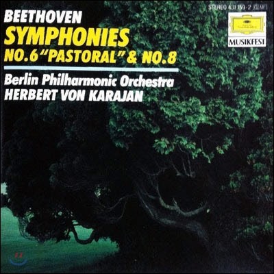 [߰] Herbert Von Karajan / Beethoven : Symphonies No.6 Pastoral & No.8 (/4311592)