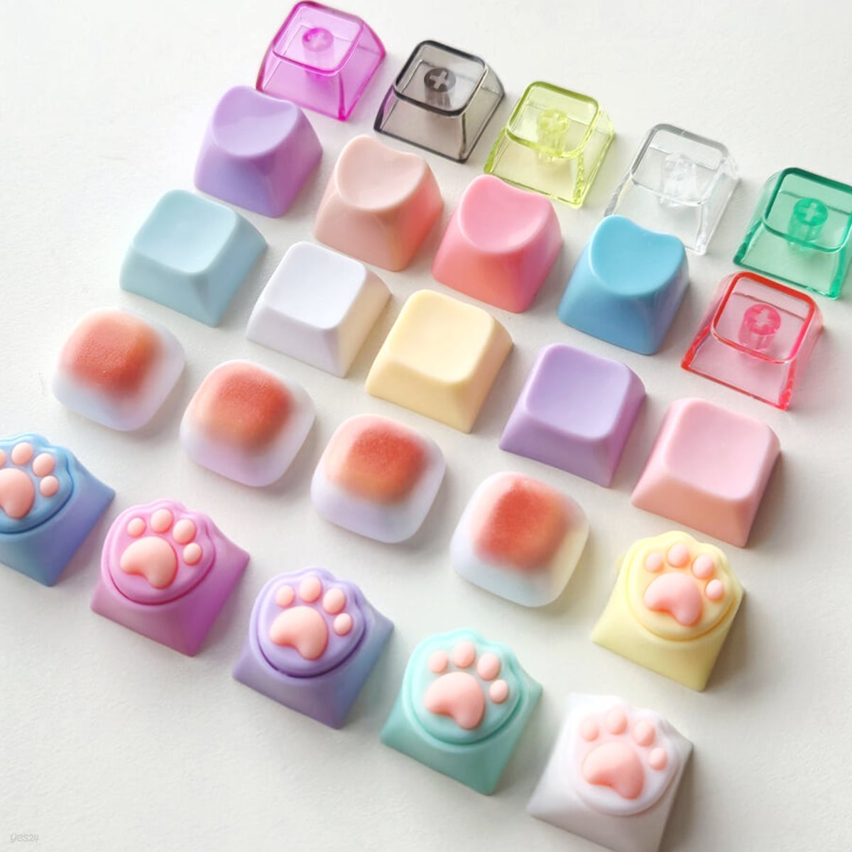 5개세트 키캡키링 만들기 DIY 부자재 키보드 키링 클리커 1구 2구 3구 4구 제작 재료