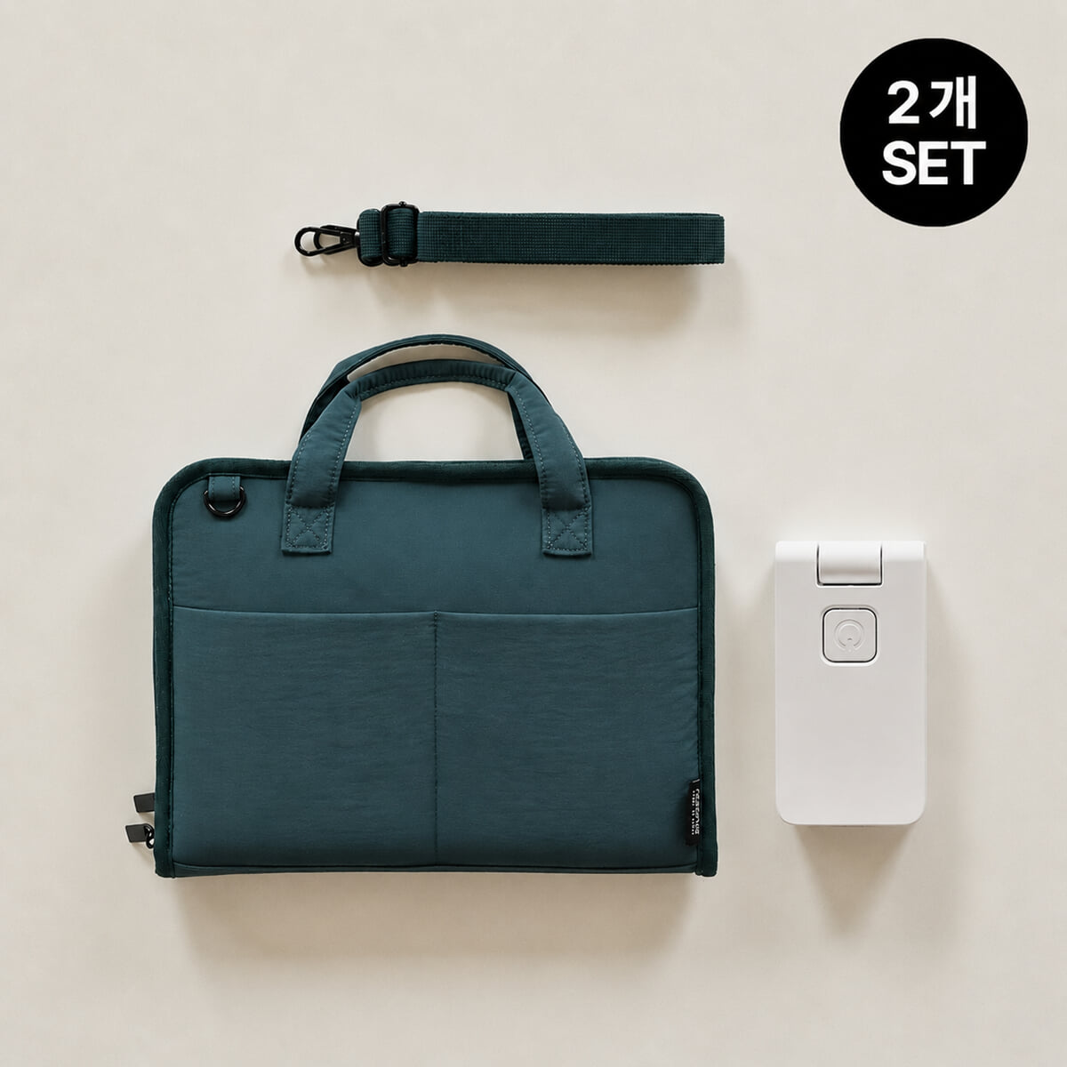 ★론칭구성★[SET][리센스]북백(L) 틸그린 + 폴더블 독서등