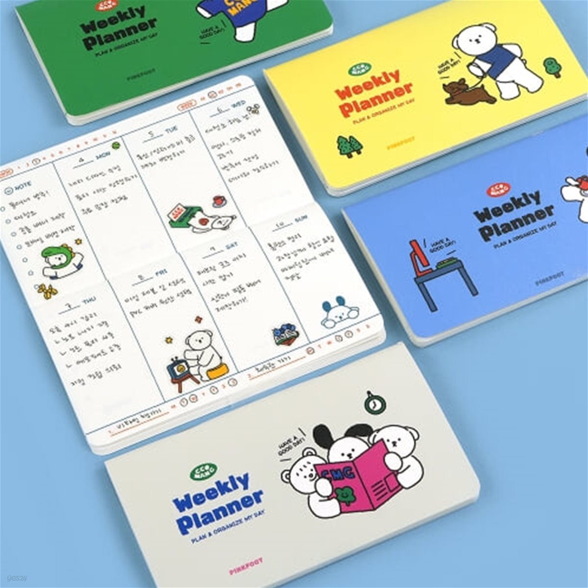 핑크풋 꼬망 위클리 플래너 랜덤출고 150X84mm