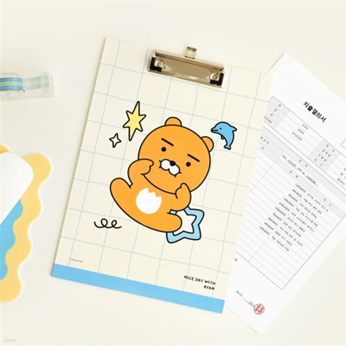 카카오 세이치즈 A4 클립보드 라이언