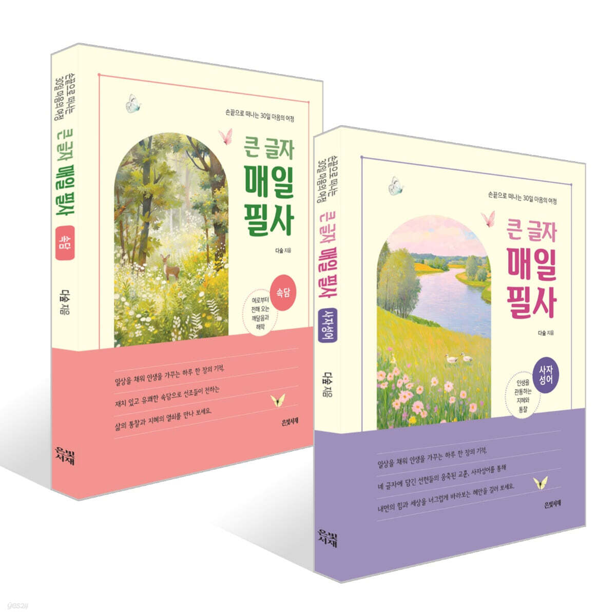 큰 글자 매일 필사 : 사자성어 + 속담 세트