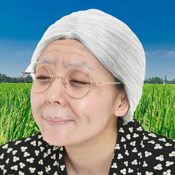 백발 할머니 흰머리 분장 머리 가발 [노인 촌 시골 캉스 코스프레 파티 인생 포토 네컷 연극 졸업 사진 할로윈 코스튬 소품]