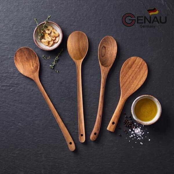 [GENAU] 제너 마호가니 원목 조리도구 4종 세트(볶음스푼 3종+밥주걱)