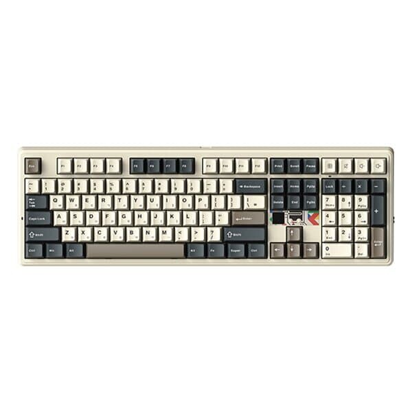 <b>AULA</b> F108<b>Pro</b> <b>V2</b> 유무선 8K 독거미 기계식 키보드 국내 정품 샌드 베이지, 유성축