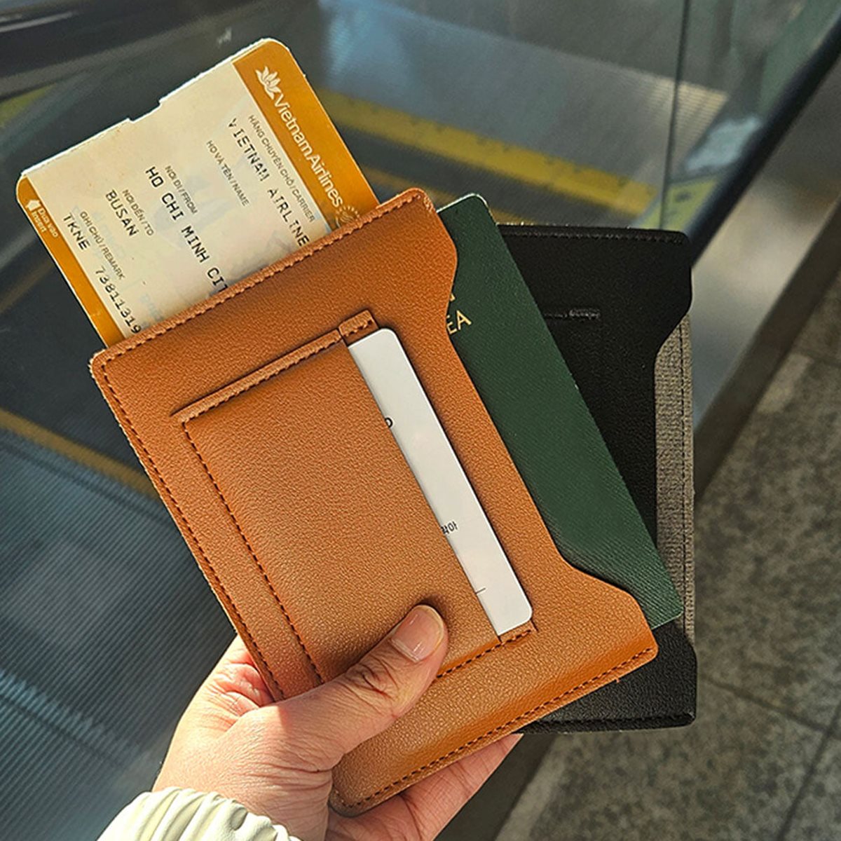 트래블라라 여권케이스 RFID 차단 가죽 안티스키밍 여행 지갑 파우치