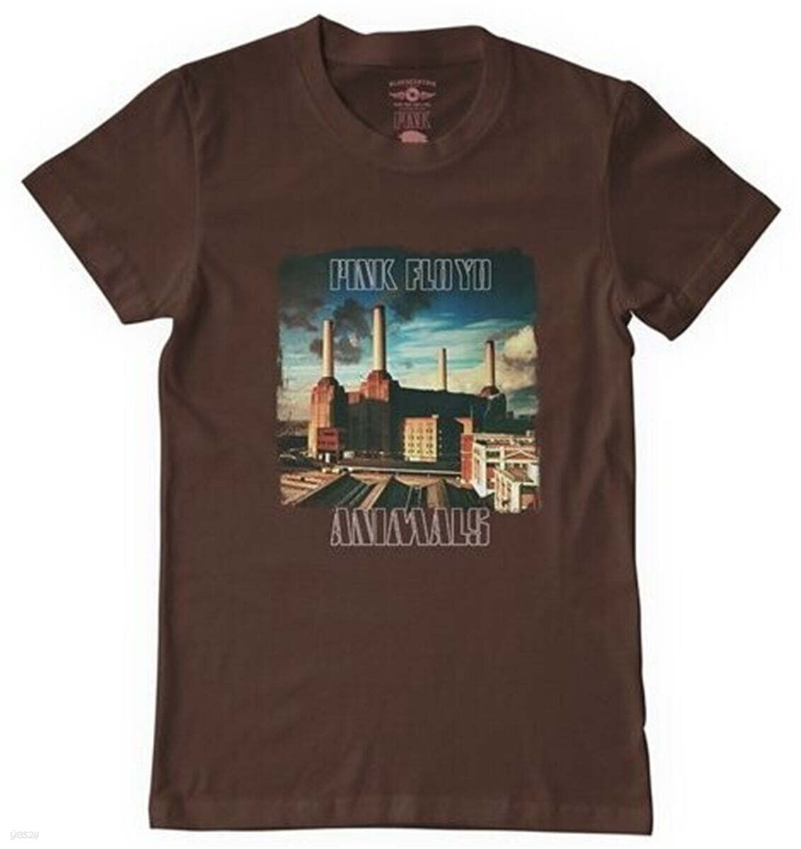 핑크 플로이드 티셔츠 (Pink Floyd - Animals Album Cover - Heavy Cotton T-Shirt - Large Chocolate)