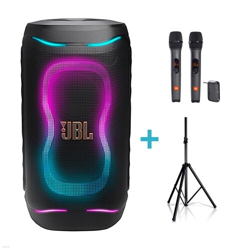 JBL PARTYBOX 130 블루투스 스피커+AS3 무선마이크+스탠드 휴대용 행사 캠핑 버스킹 앰프 파티박스