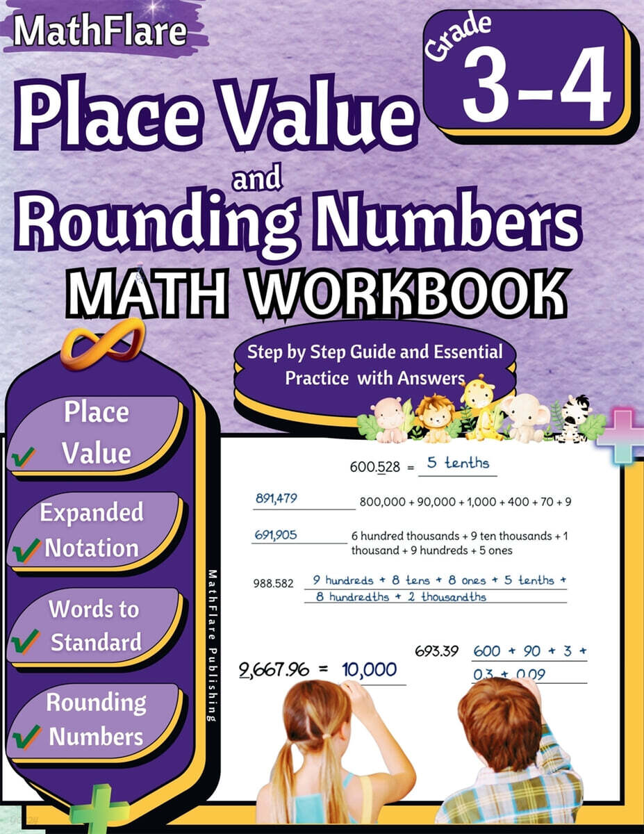 Place Value and Rounding Numbers Math Workbook 4th Grade