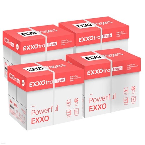 엑소트라 후레쉬(EXXOtra Fresh) A4 복사용지(A4용지) 80g 2500매 4BOX