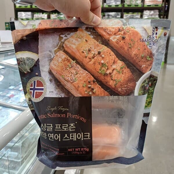 노르웨이 연어 스테이크 싱글프로즌 875g