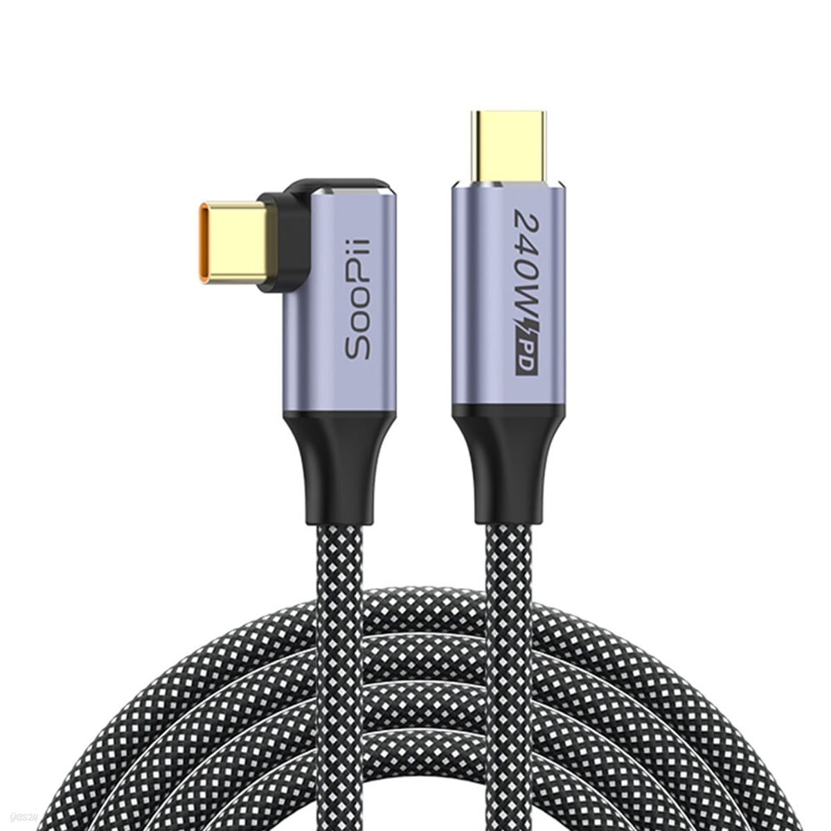USB C타입 240W ㄱ자 초고속충전 케이블 S47SR
