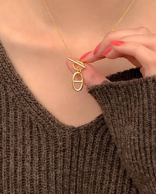 [925 Silver] H necklace A 46