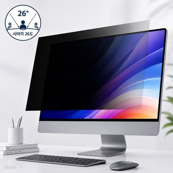 지클릭커 클리어핏 사생활보호 블루라이트 차단 모니터 보안필름 GC-V26 32인치