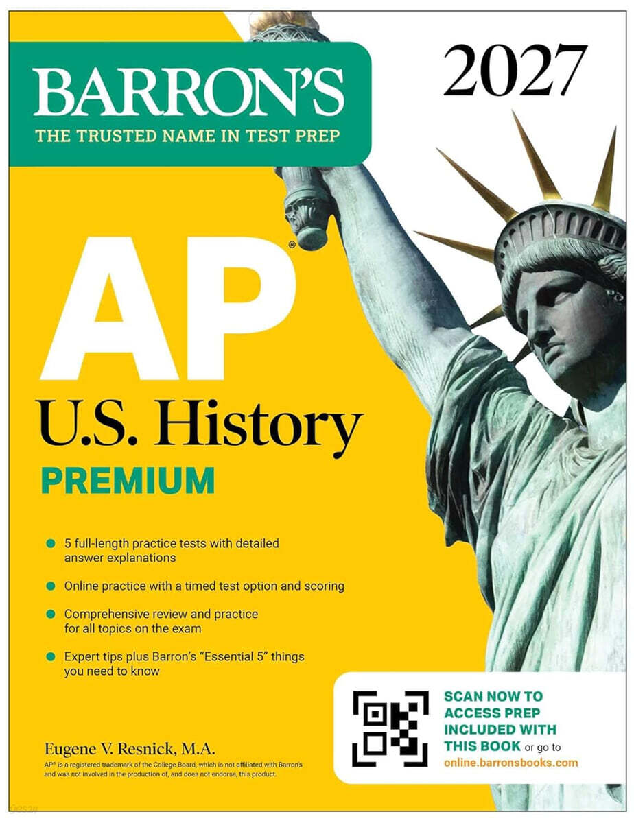 AP U.S. History Premium, 2027: 5 Practice Tests + Comprehensive Review + Online Practice
