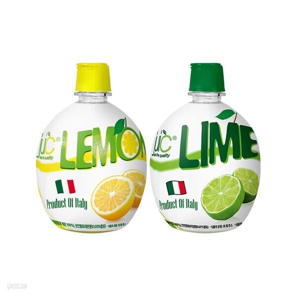 쥬시 레몬주스 200ml x 6개 + 라임주스 200ml x 6개