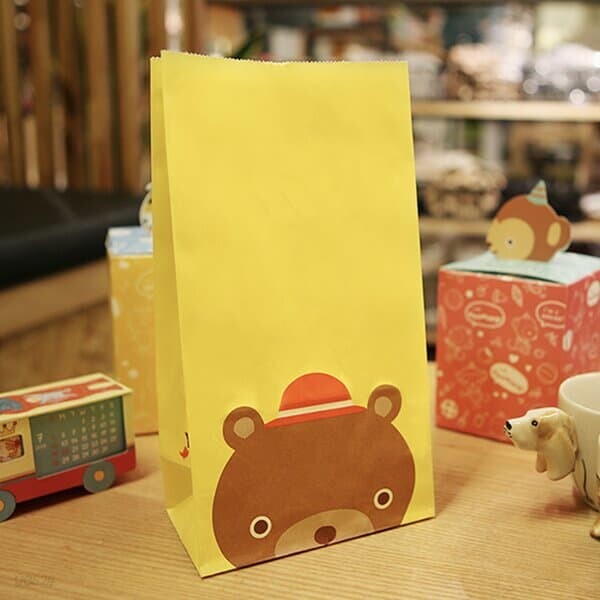종이봉투 브라운곰돌이 130x75x240mm (10장)