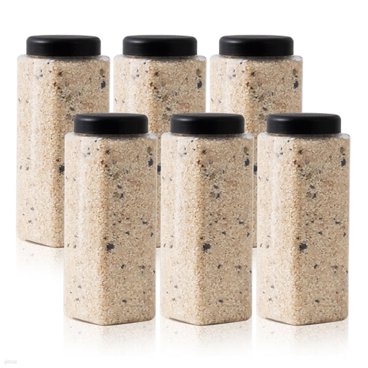 싹정리 냉장고 사각 보관용기(원형-블랙) 1200ml(대) X 6개입