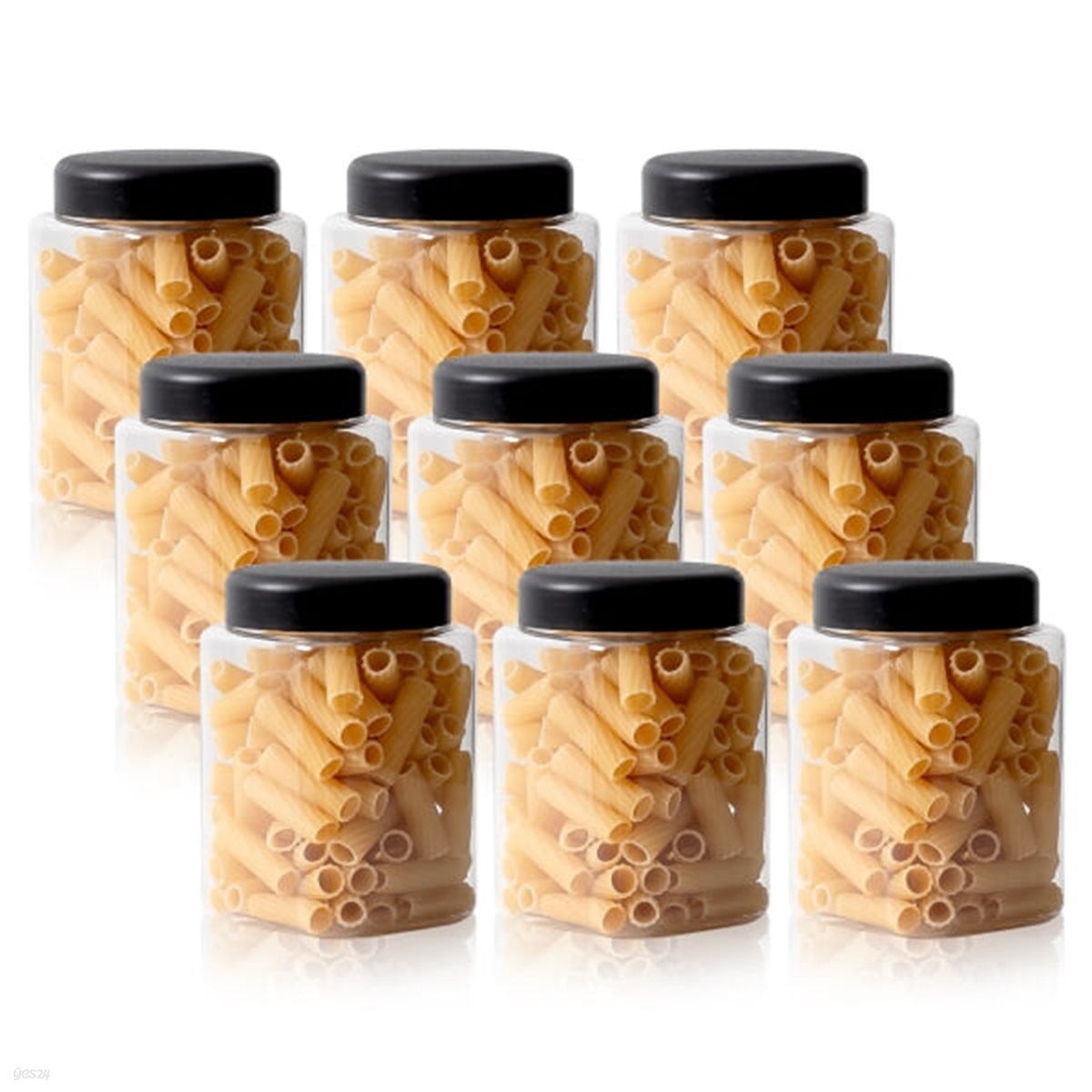 싹정리 냉장고 사각 보관용기(원형-블랙) 600ml(중) X 9개입