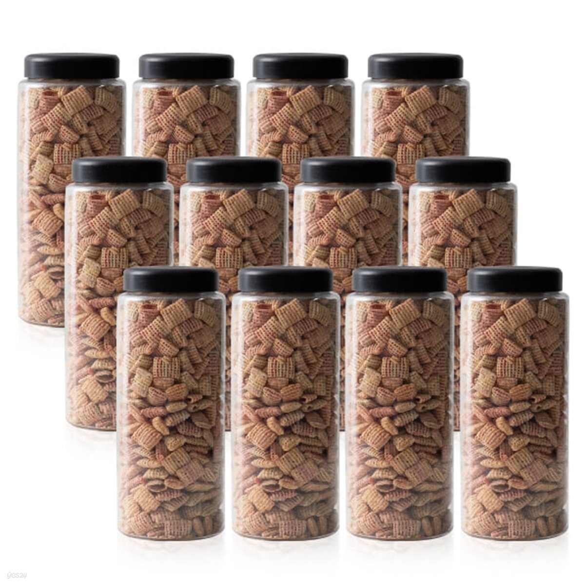 냉장고 ALL 원형(블랙) 씨리얼 보관용기 1500ml (특) X 12개입