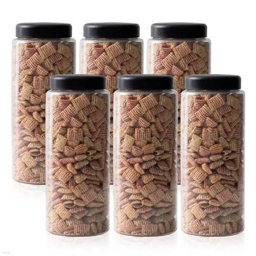 냉장고 ALL 원형(블랙) 씨리얼 보관용기 1500ml (특) X 6개입