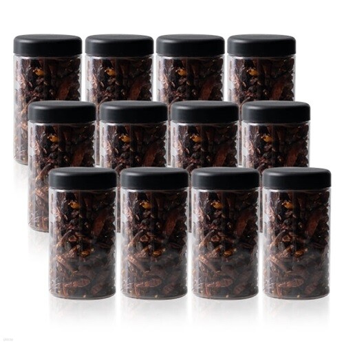 냉장고 ALL 원형(블랙) 보관용기 600ml (중) X 12개입