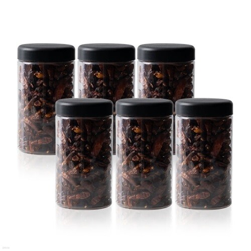 냉장고 ALL 원형(블랙) 보관용기 600ml (중) X 6개입