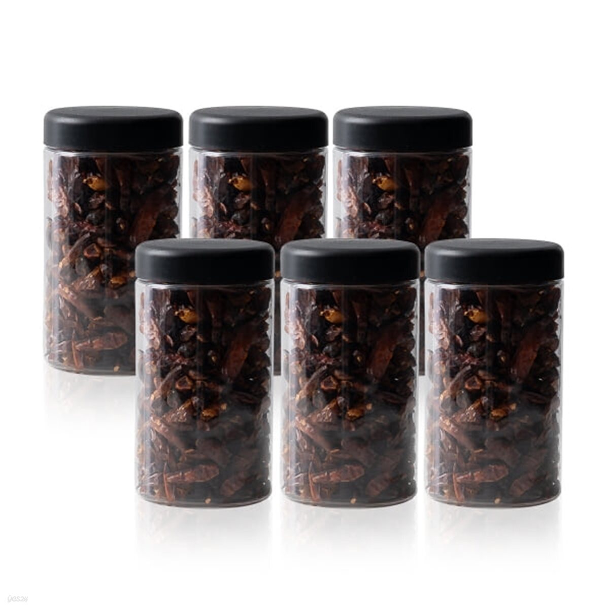 냉장고 ALL 원형(블랙) 보관용기 600ml (중) X 6개입