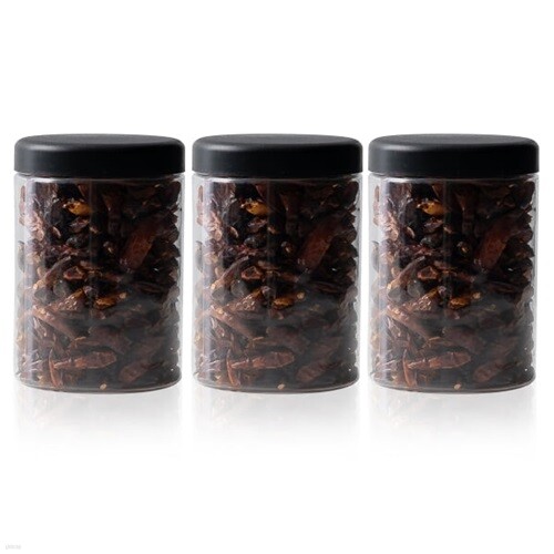 냉장고 ALL 원형(블랙) 보관용기 600ml (중) X 3개입