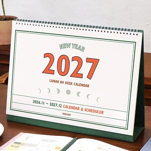 2027 루나 레트로 대형 B4 음력 탁상 달력 (데스크 캘린더 스케줄러)