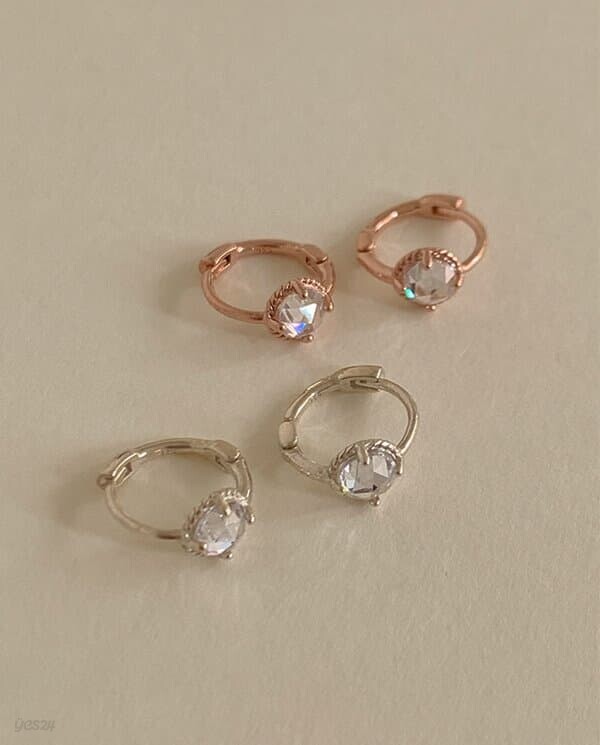 [925 Silver] Catcher cubic earrings E 136
