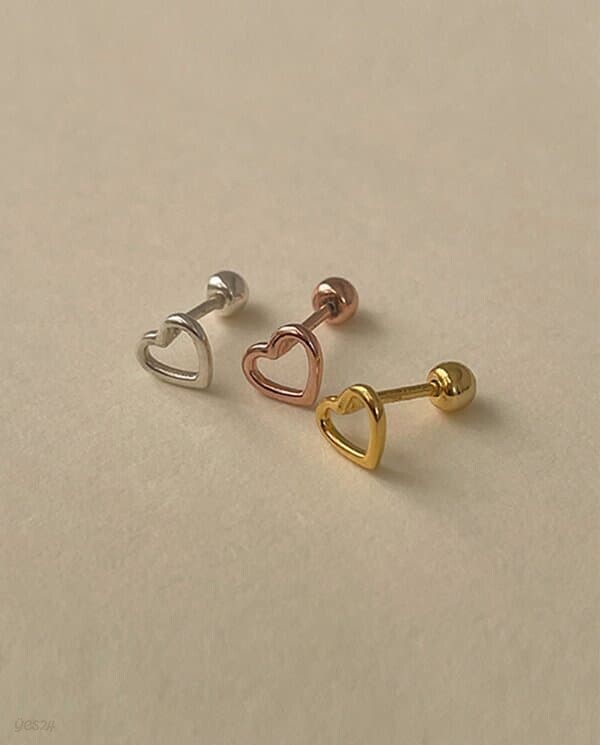 [925 Silver] Empty heart piercing E 112