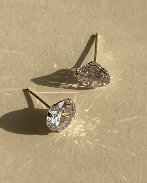 [925 Silver] Big cubic earrings E 109