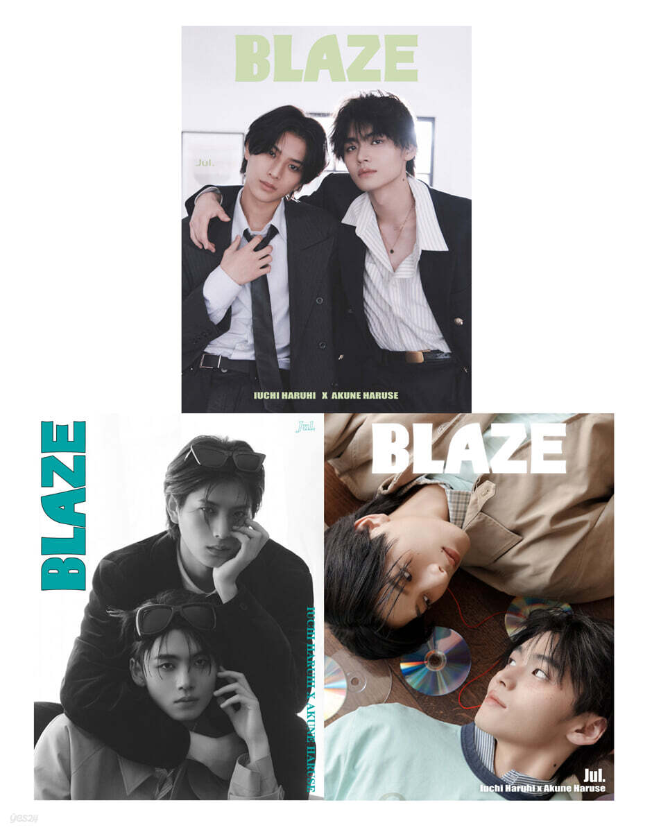 [D형] BLAZE 중국 2026년 07월호 : 이우치 하루히&아쿠네 하루세 (井内悠陽＆阿久根温世) 커버 (A형 잡지+B형 잡지+C형 잡지+카드 21장+엽서 3장)