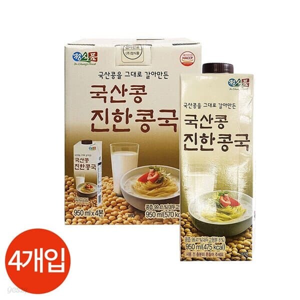 정식품 국산콩 진한 콩국 950ml x 4개