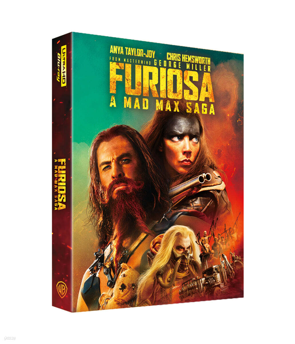 퓨리오사: 매드맥스 사가 (3-Disc, 4K UHD + BD + 블랙&amp;크롬 BD 렌티큘러 풀슬립 B 스틸북 한정판) : 블루레이