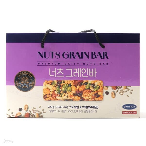 너츠 그레인바 24개입 720g / 선물용 간식 에너지바