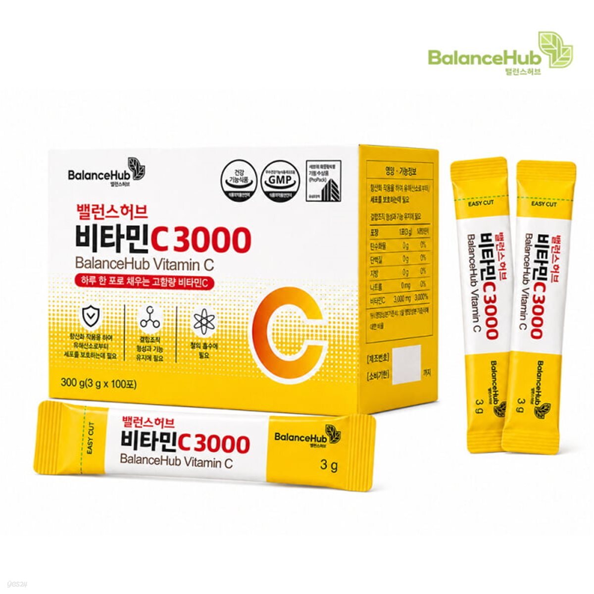 [밸런스허브] 고함량 활력충전 비타민C 3000 (3g*100포)